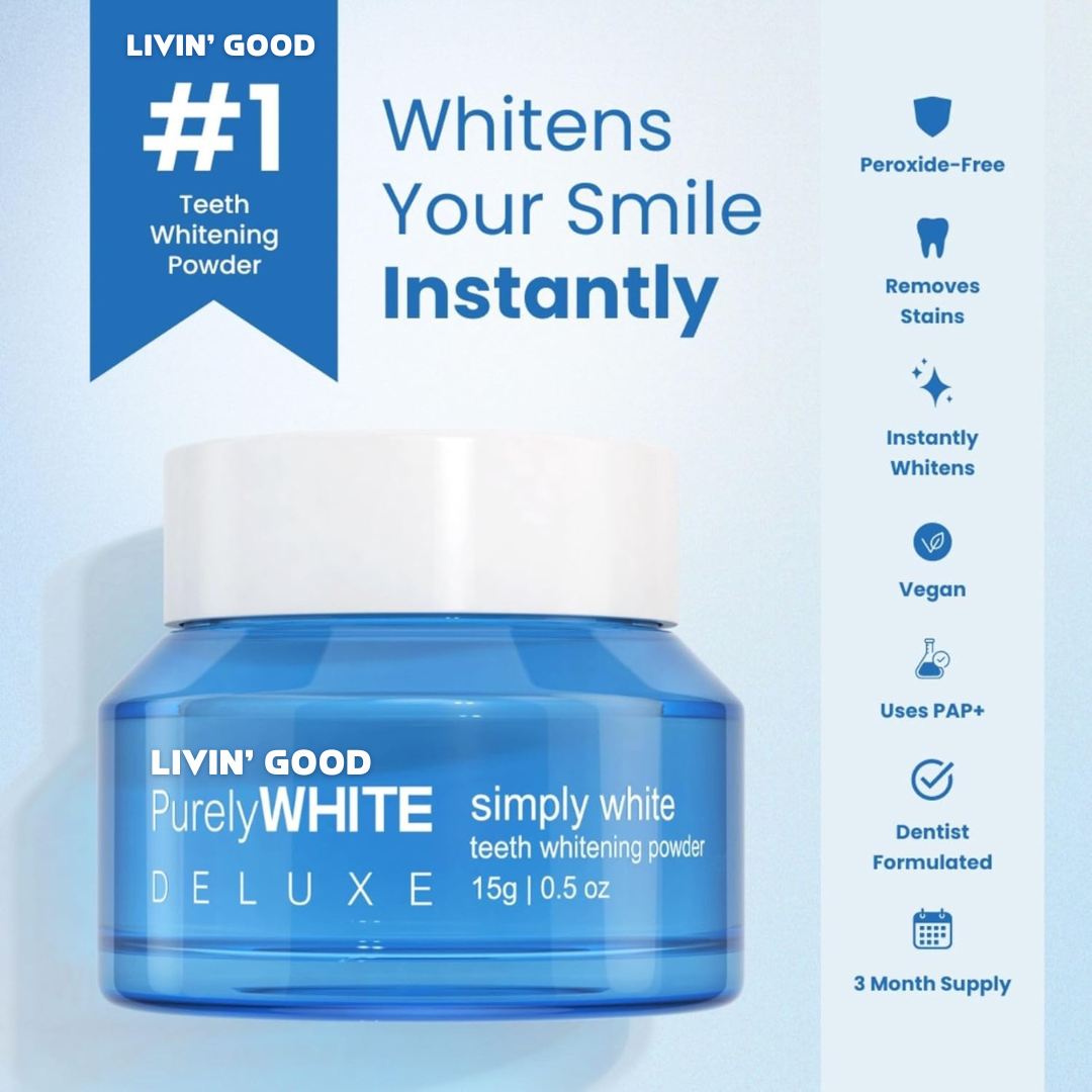 Livin' Good Purely White Deluxe Teeth Whitening Powder