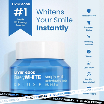 Livin' Good Purely White Deluxe Teeth Whitening Powder